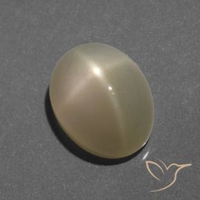 6.35カラットの天然ライトイエロースタームーンストーン、オーバルカット、半透明