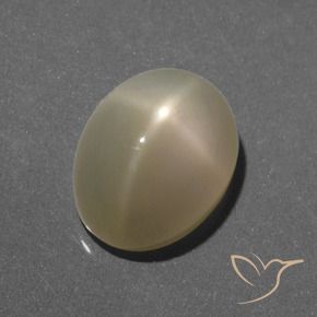 6.35カラットの天然ライトイエロースタームーンストーン、オーバルカット、半透明