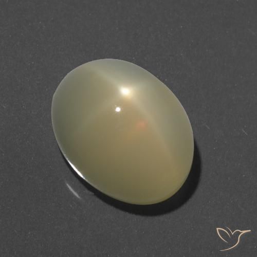 7.95ct 天然 ライトイエロー スタームーンストーン, 楕円形, 半透明