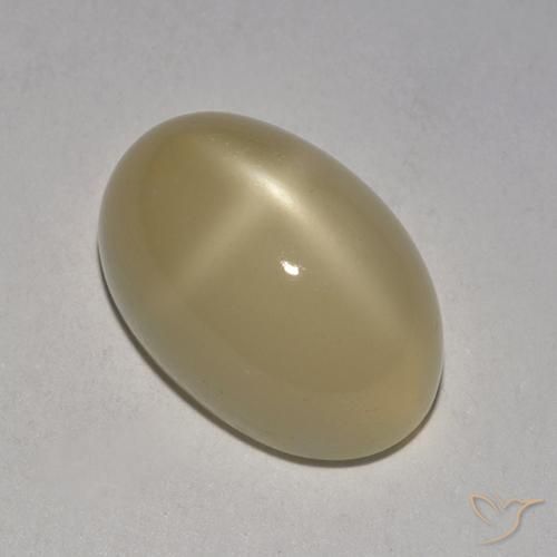 5.38ct 天然 薄いブラウン スタームーンストーン, 楕円形, 半透明