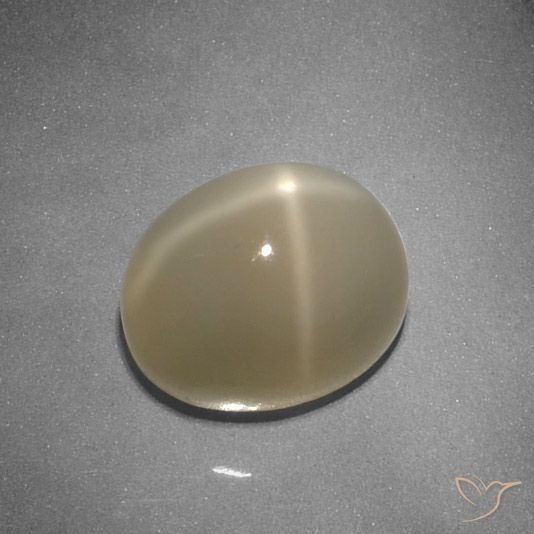 5.32ct 天然 ミディアムダークオレンジ スタームーンストーン, 楕円形, 半透明