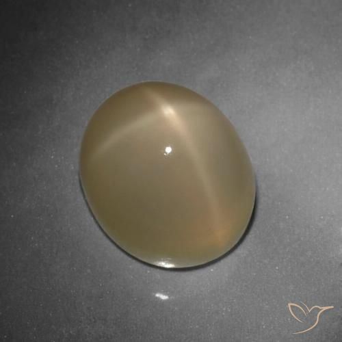 10.80ct 天然 ミディアムダークオレンジ スタームーンストーン, 楕円形, 半透明