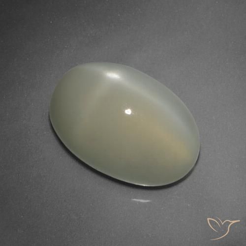 7.47ct 天然 ライトイエロー スタームーンストーン, 楕円形, 半透明