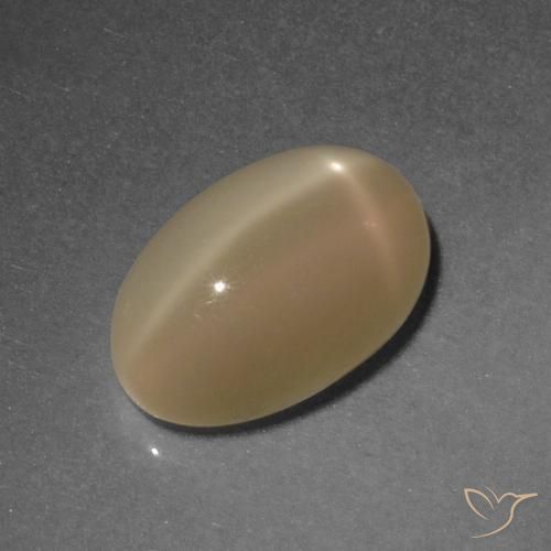 4.67ct 天然 ミディアムオレンジ スタームーンストーン, 楕円形, 半透明