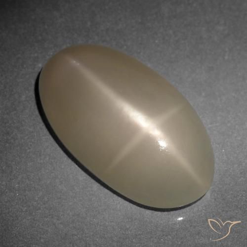 9.34ct 天然 ミディアムダークオレンジ スタームーンストーン, 楕円形, 半透明