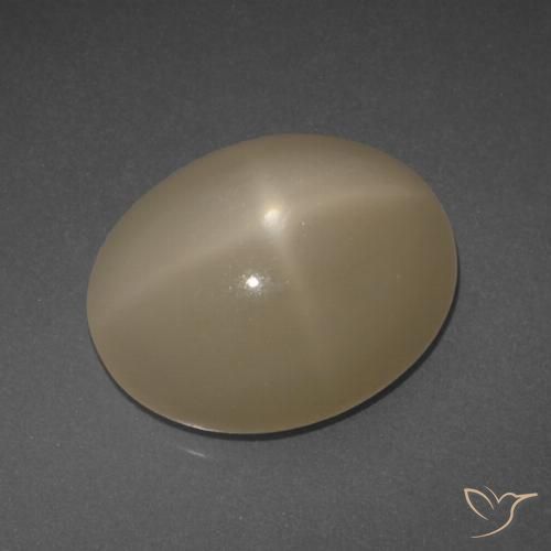 6.95ct 天然 ミディアムダークオレンジ スタームーンストーン, 楕円形, 半透明