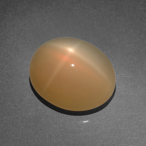 8.03カラットの天然クリームピーチスタームーンストーン（14.1×11.8 mm・オーバルカット）