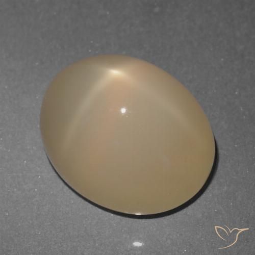 5.74ct 天然 薄いブラウン スタームーンストーン, 楕円形, 半透明