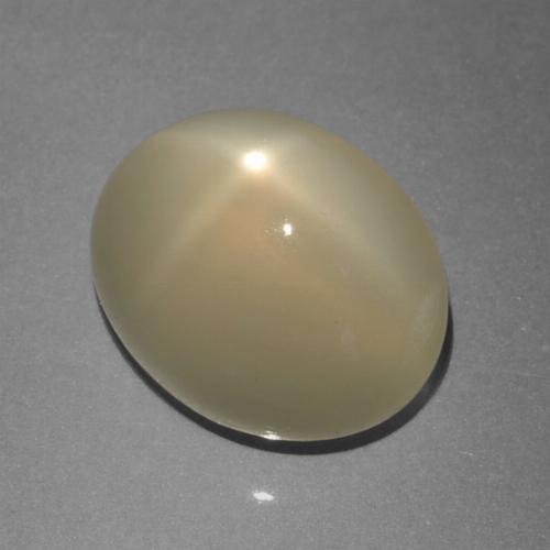 7.15カラットの天然薄いウォームブラウンスタームーンストーン、オーバルカット、半透明