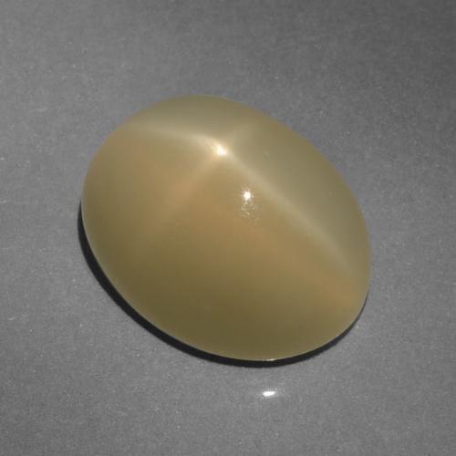 6.64カラットの天然薄いトルティーヤブラウンスタームーンストーン（12.6×9.7 mm・オーバルカット）