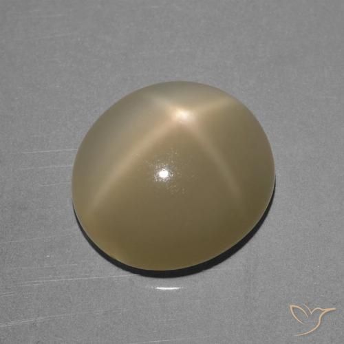 6.68ct 天然 薄いイエローブラウン スタームーンストーン, 楕円形, 半透明