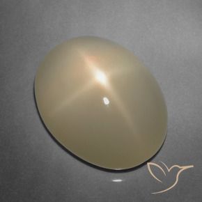 9.91カラットの天然薄いブラウンスタームーンストーン、オーバルカット、半透明