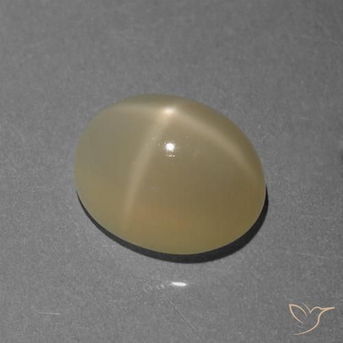 7.12ct 天然 薄いブラウン スタームーンストーン, 楕円形, 半透明