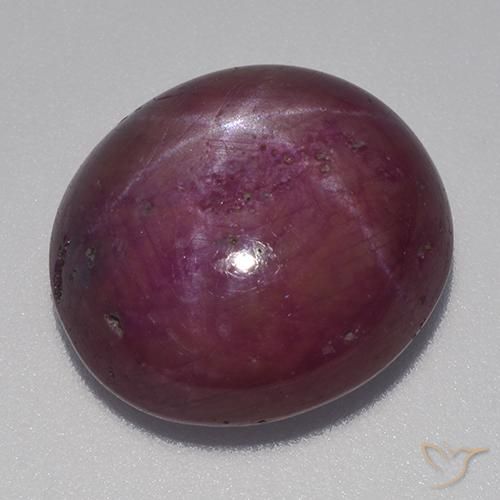 14.94ct 天然 ミディアムダークパープル スタールビー, 楕円形, オペーク