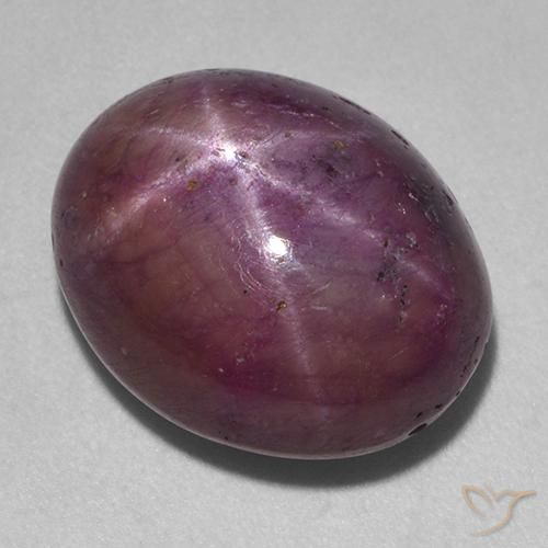 18.38ct 天然 ミディアムダークパープル スタールビー, 楕円形, オペーク