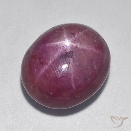 12.08ct 天然 ミディアムダークパープル スタールビー, 楕円形, オペーク
