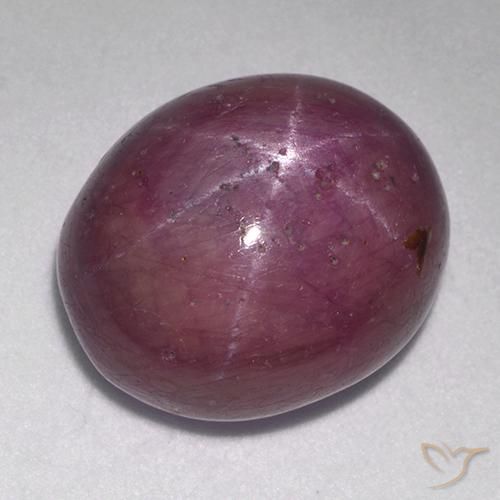17.40ct 天然 灰色がかったマゼンタ スタールビー, 楕円形, オペーク