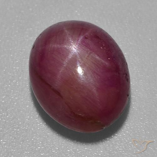 5.24ct 天然 赤みがかったパープル スタールビー, 楕円形, オペーク