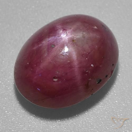 6.58ct 天然 赤みがかったパープル スタールビー, 楕円形, オペーク