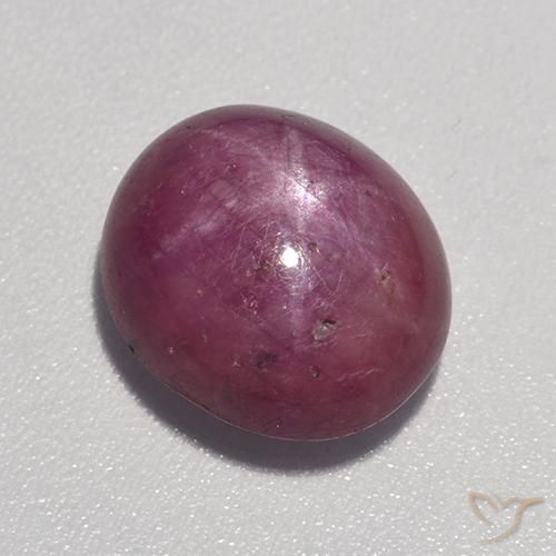 6.24ct 天然 ミディアムダークパープル スタールビー, 楕円形, オペーク