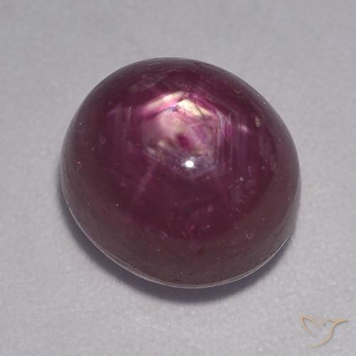 5.78ct 天然 ミディアムダークパープル スタールビー, 楕円形, オペーク