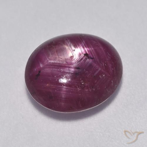 4.48ct 天然 ラズベリーレッド スタールビー, 楕円形, 半透明