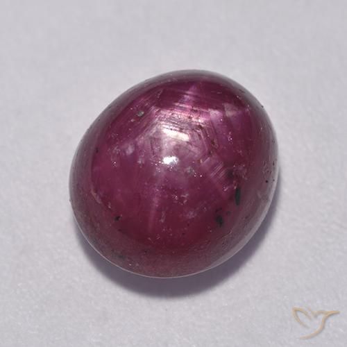 6.08ct 天然 ラズベリーレッド スタールビー, 楕円形, オペーク