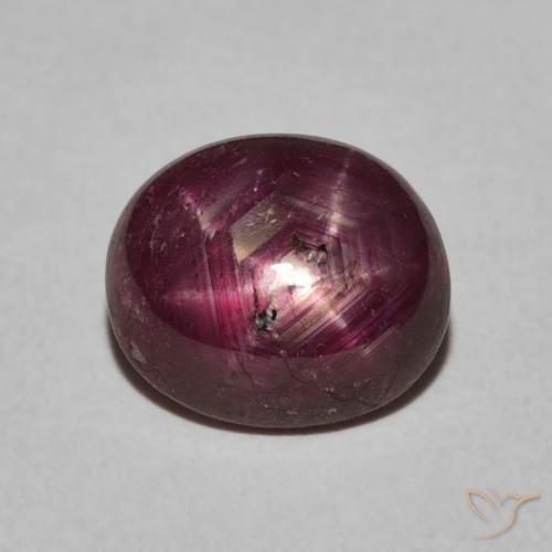 4.38ct 天然 Medium Dark-Purple スタールビー, 楕円形, オペーク
