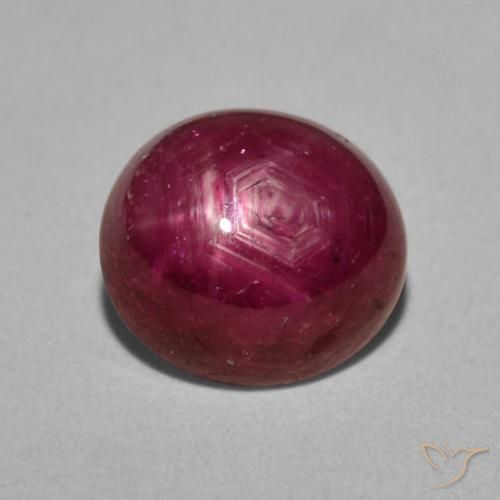 5.50ct 天然 ベリーパープル スタールビー, 楕円形, オペーク