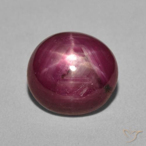 4.98ct 天然 明るいグレープ スタールビー, 楕円形, オペーク