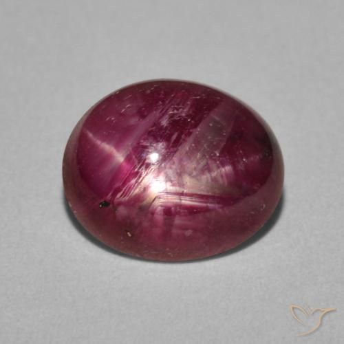 4.45ct 天然 ベリーパープル スタールビー, 楕円形, オペーク