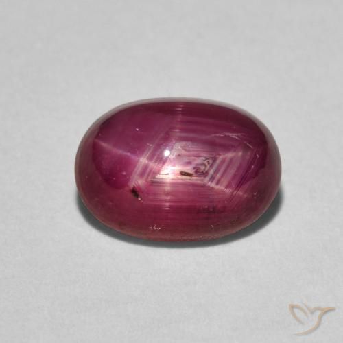 2.97ct 天然 濃いレッドワイン スタールビー, 楕円形, オペーク