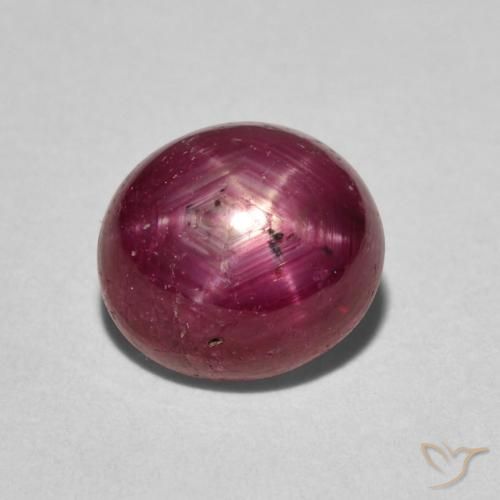 3.74ct 天然 ミディアムレッド スタールビー, 楕円形, オペーク