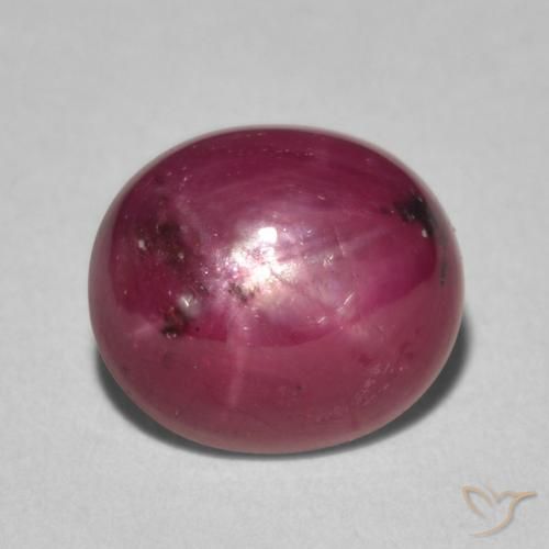 4.85ct 天然 ミディアムレッド スタールビー, 楕円形, オペーク