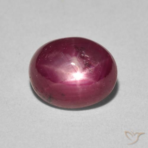 3.29ct 天然 濃い紅 スタールビー, 楕円形, オペーク