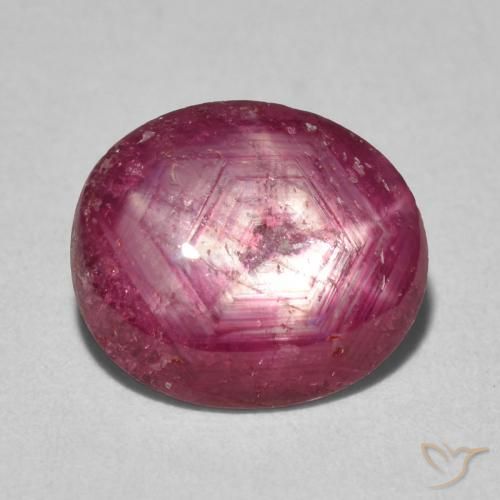 3.51ct 天然 ミディアムレッド スタールビー, 楕円形, オペーク