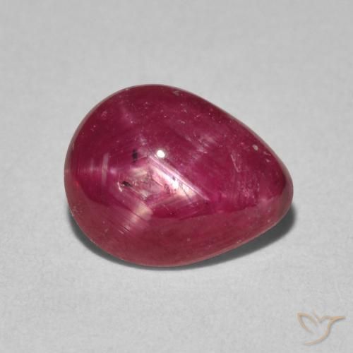 2.84ct 天然 ミディアムレッド スタールビー, 洋梨の形, オペーク