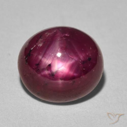 4.58ct 天然 ミディアムレッド スタールビー, 楕円形, オペーク