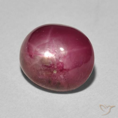 5.15ct 天然 ミディアムレッド スタールビー, 楕円形, オペーク