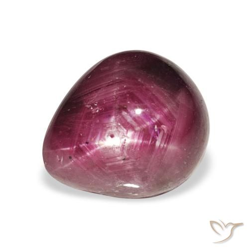 6.52ct 天然 ミディアムパープル スタールビー, 洋梨の形, オペーク