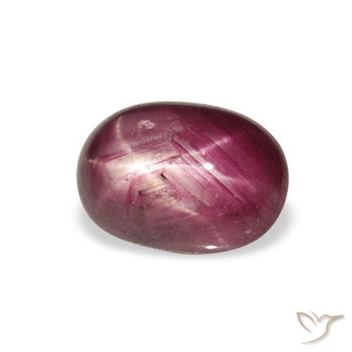 4.27カラットの天然Medium Dark Reddish-Purpleスタールビー、楕円形、オペーク