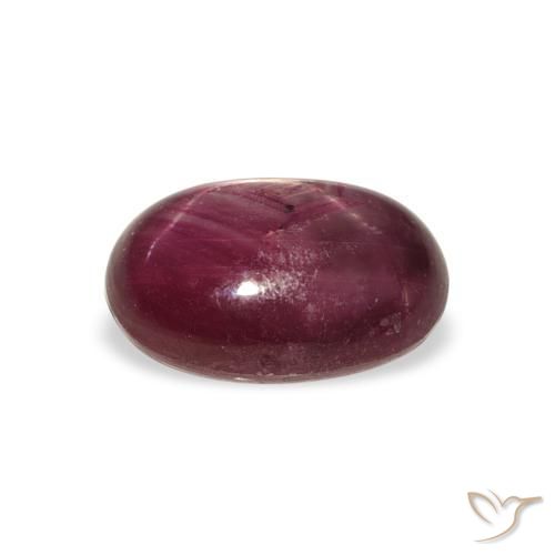 4.27カラットの天然Medium Dark Reddish-Purpleスタールビー、楕円形、オペーク