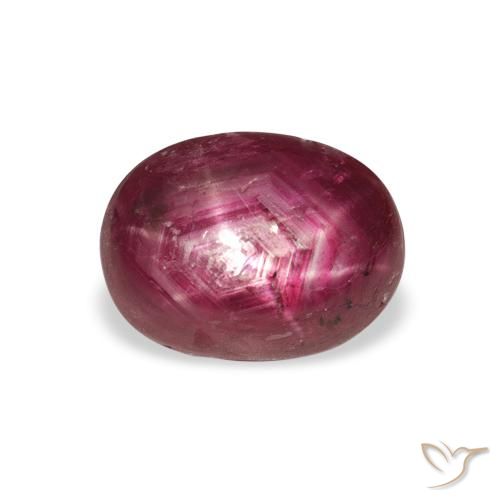 4.26ct 天然 Medium Dark Reddish-Purple スタールビー, 楕円形, オペーク