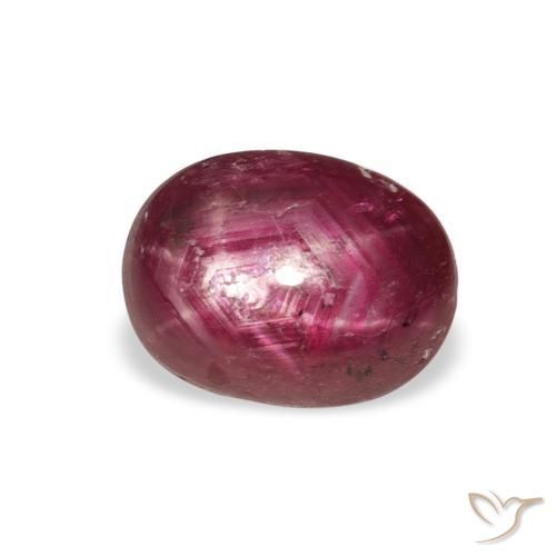 4.26カラットの天然Medium Dark Reddish-Purpleスタールビー、楕円形、オペーク