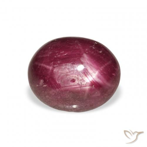 6.70カラットの天然Medium Dark Reddish-Purpleスタールビー、楕円形、オペーク