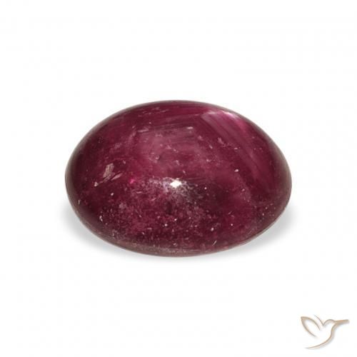 6.70カラットの天然Medium Dark Reddish-Purpleスタールビー、楕円形、オペーク