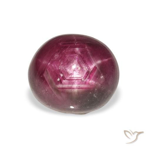 6.39ct 天然 ピンクがかったパープル スタールビー, 楕円形, オペーク
