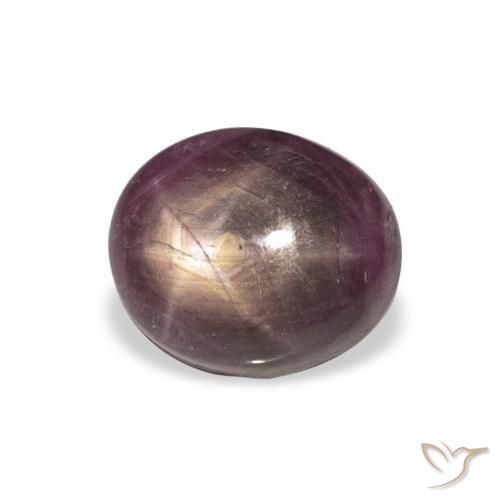 6.28カラットの天然Medium Dark-Purpleスタールビー、楕円形、オペーク