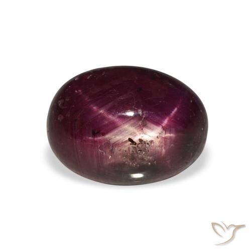 5.20ct 天然 濃いパープルレッド スタールビー, 楕円形, オペーク