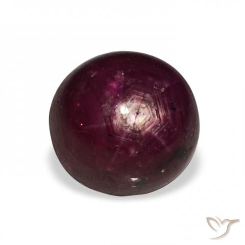 6.02ct 天然 ダークレッド スタールビー, ラウンド, オペーク